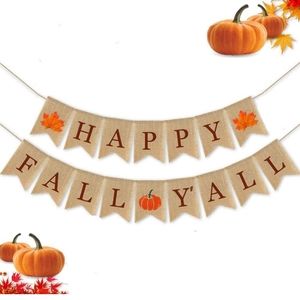 LOT OF 2 Thanksgiving Decorations: Thanksgiving Banner & Pumpkin Pop-ups. New.